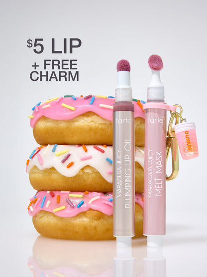 tarte x Dunkin' maracuja juicy lip vanilla icing duo + FREE charm
